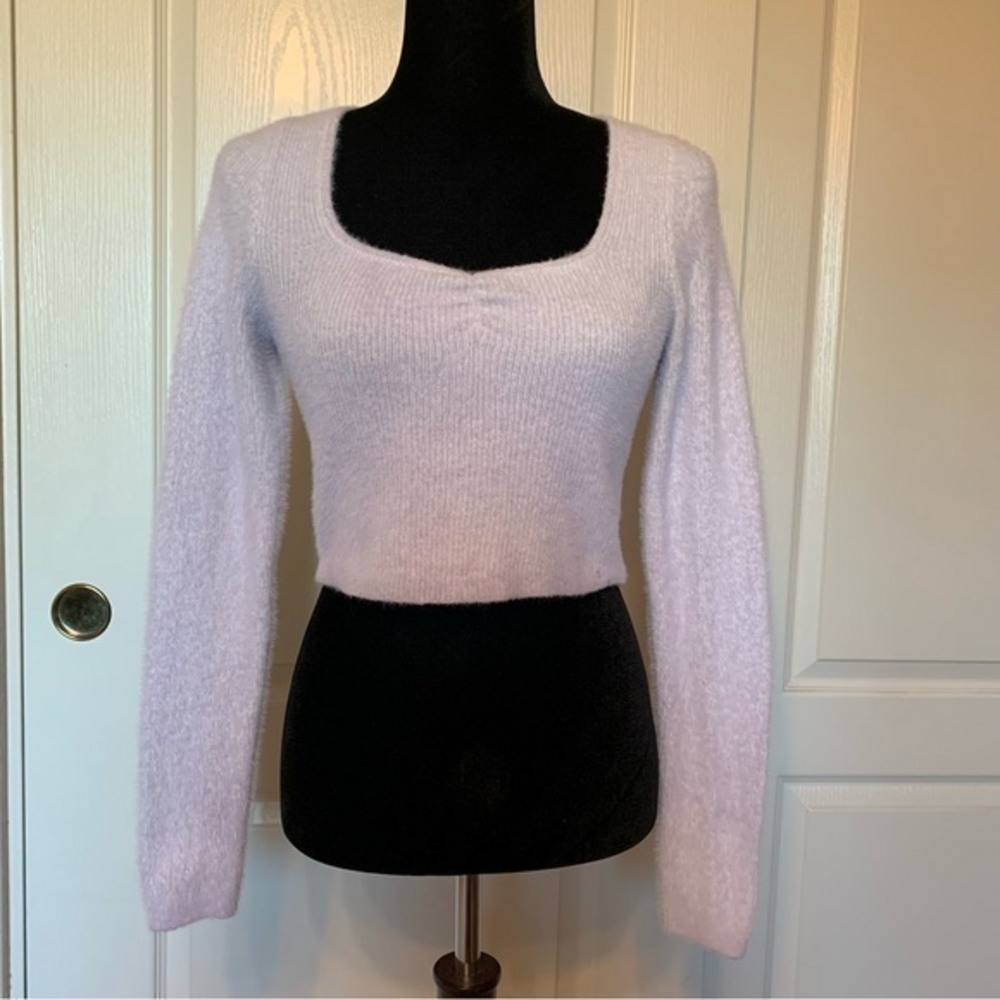 Kendall & Kylie Soft Grey Crop Sweater‎ Size Small